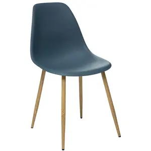 Chaise "Taho" 44cm navy - Atmosphera createur d'interieur - Bleu pas cher