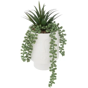 Comparateur de prix : ATMOSPHERA 3S. x Home Plante artificielle en pot H25cm en ciment blanc