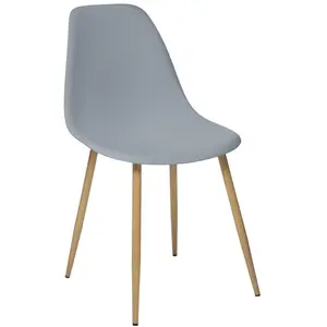 Comparateur de prix : ATMOSPHERA Chaise de table Assise Gris clair et pieds en fer façon Chêne