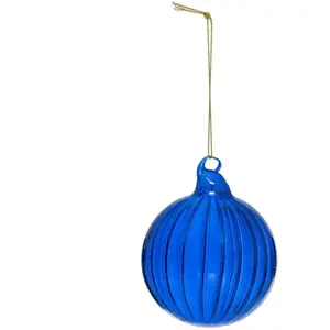 BDN VERRE 80MM STRIE BLEU - Atmosphera créateur d'intérieur pas cher