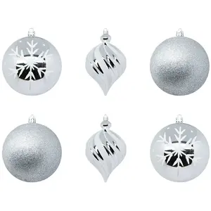 FÉÉRIC LIGHTS AND CHRISTMAS Bdn 100MM X6 argent et blanc - Atmosphera créateur d'intérieur