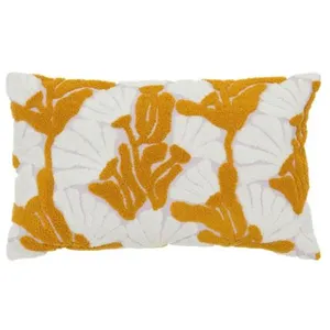 Atmosphera Créateur D'intérieur - Coussin broderie Daisy 30x50cm lilas pas cher