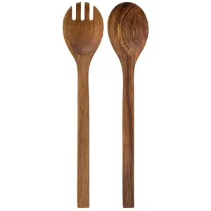- Couverts à Salade "Acacia" 30cm Marron
