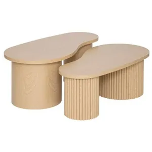 Comparateur de prix : Lot de 2 tables basses gigognes Soleya Atmosphera - Naturel clair