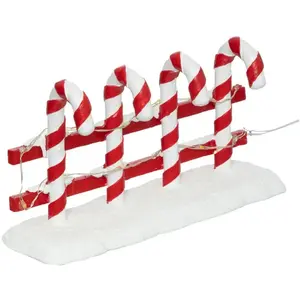 Accessoire pour Village de Noël Barrière Sucre d'orge éclairée 12 LEDVendu paramazon