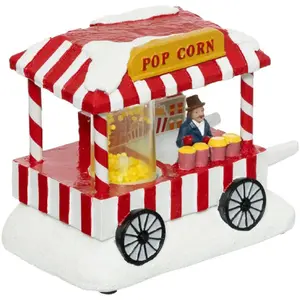 Village de Noël lumineux et animé Stand POP CORN pas cher