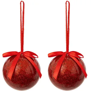 Comparateur de prix : Feeric Light & Christmas Déco Sapin Lot de 2 Boules de Noël Rouge pailleté D 6 cm