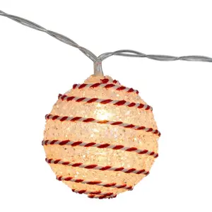 FEERIC LIGHTS & CHRISTMAS Guirlande lumineuse Intérieur Boules Strass 10 LED Blanc chaud L 165 cm pas cher