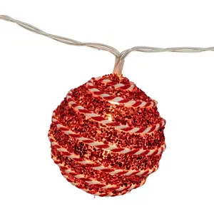 FEERIC LIGHTS & CHRISTMAS Guirlande lumineuse Intérieur Boules Strass 10 LED Blanc chaud L 165 cm pas cher