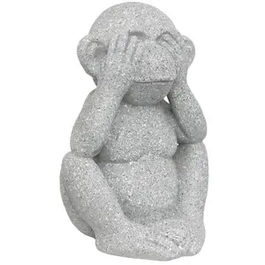 3S. x Home Statuette d'exterieur singe Sohel gris Modèle B pas cher