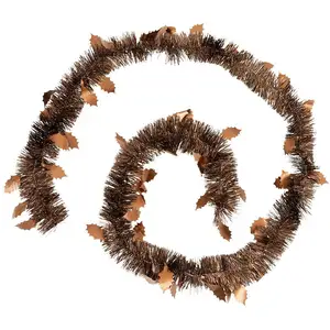 Comparateur de prix : Guirlande de Noël large 15 cm déco Feuilles Houx Longueur 2 mètres