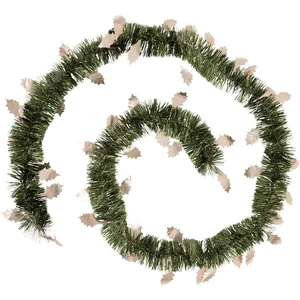Comparateur de prix : Guirlande de Noël large 15 cm déco Feuilles Houx Longueur 2 mètres