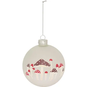 Comparateur de prix : Déco Sapin Boule de Noël en Verre D 10 cm Blanc déco champignons