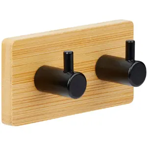 5five Simply Smart - Patère adhésive stiky en métal et bambou - 5five pas cher