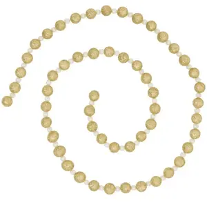 Comparateur de prix : Guirlande de Noël Boules Dorées pailletées et Perles nacrées L 180 cm