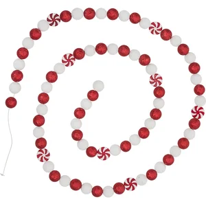 Comparateur de prix : Guirlande de Noël Gourmandises Rouge et Blanc L 180 cm