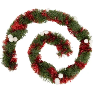 Comparateur de prix : Guirlande de Noël BOA large 10 cm Vert et Rouge avec déco Longueur 2.7...