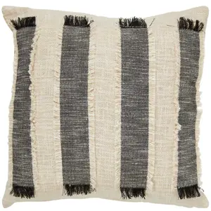 Comparateur de prix : Atmosphera - Coussin à Franges malakite Noir et Blanc 50x50cm