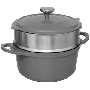 Comparateur de prix : FIVE Cuiseur vapeur d24cm fonte d aluminium gris BASIC