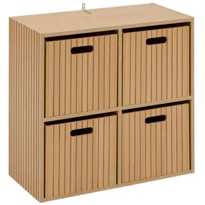 Comparateur de prix : Étagère - 5five - Tasso - 4 cases - Marron - Mélamine - À monter soi-même