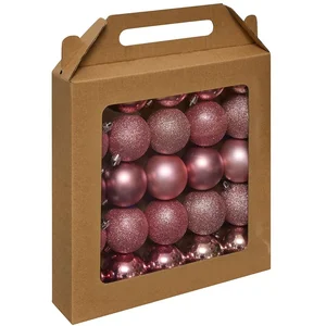 Déco de sapin Lot de 25 Boules de Noël D 6 cm - Rose pas cher