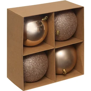 Comparateur de prix : Déco de sapin Lot de 4 Boules de Noël GM D 10 cm - Beige