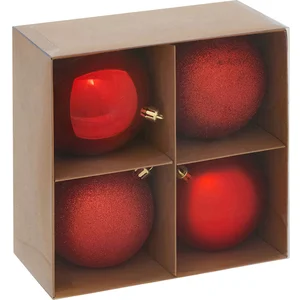 Comparateur de prix : Déco de sapin Lot de 4 Boules de Noël GM D 10 cm - Rouge