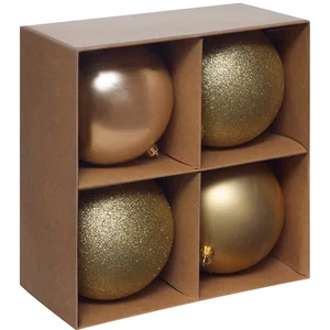 Comparateur de prix : Déco de sapin Lot de 4 Boules de Noël GM D 10 cm - Or