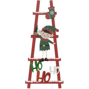 Pancarte de Noël avec Lutin et HOHOHO sur une échelle H 50 cm pas cher