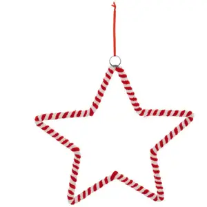 Déco de Noël Étoile Sucre d'orge Rouge et Blanc H 25 cmVendu paramazon