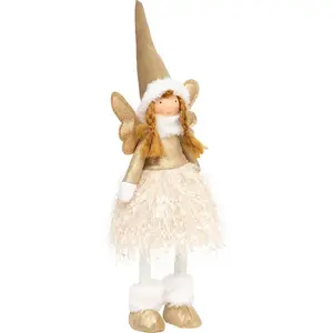 Déco Lumineuse Fée dorée LED Blanc chaud H 48 cm pas cher