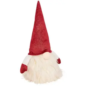 Déco Lumineuse Gnome rouge LED Blanc chaud H 40 cm pas cher