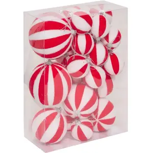 3S. x Home Décoration sapin Rayé rouge et blanc