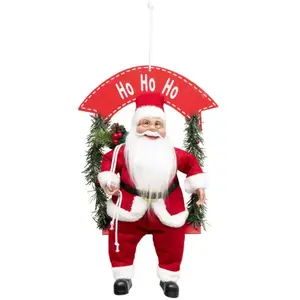 Père Noël sur balancoire à suspendre H 40 cm pas cher