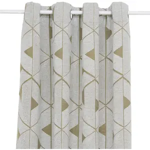 3S. x Home Rideau Maloe jacquard vert kaki 140x260cm pas cher
