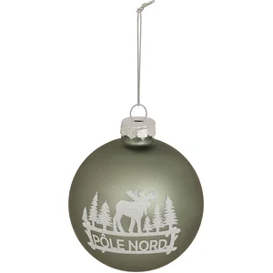 Déco Sapin Boule de Noël en Verre D 8 cm Vert déco Pôle nord et Renne
