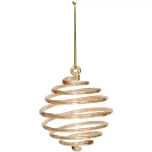Comparateur de prix : Déco Sapin Boule de Noël en Verre D 8 cm Spirale Bronze