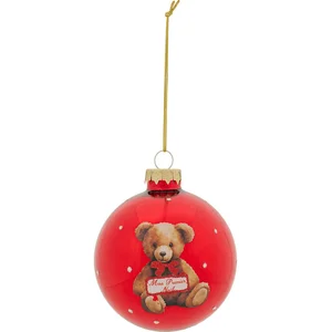 Comparateur de prix : Déco Sapin Boule de Noël en Verre D 8 cm Rouge déco Ourson