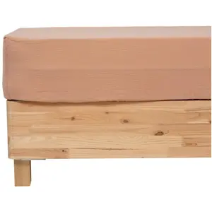 3S. x Home Drap housse Flora gaze de coton rose 160x200cm