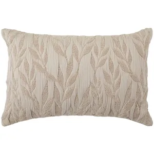 3S. x Home Coussin motif jacquard Lehto coton lin 58x38cm pas cher