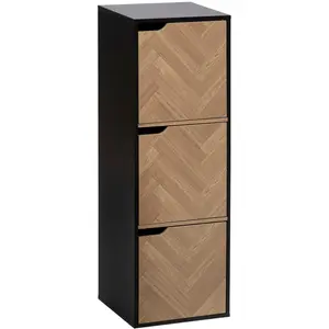 3S. x Home Étagère Mix'n'door 3 cases effet bois et noir