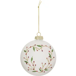 Comparateur de prix : Déco Sapin Boule de Noël en Verre D 10 cm Blanc déco Coeur et feuillag...