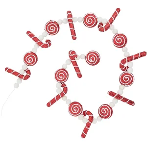Comparateur de prix : Guirlande de Noël Boules Bonbons et Sucres d'orge Rouge et Blanc L 180...