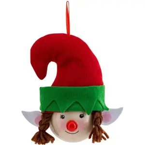 Déco Sapin Boule de Noël D 7.5 cm Lutin fille pas cher