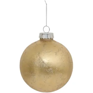 Déco Sapin Boule de Noël XL D 15 cm Doré effet métal pas cher