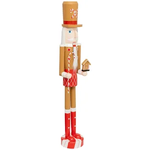 Déco de Noël Grande Figurine Casse-Noisette Pain d'épice H 106 cm