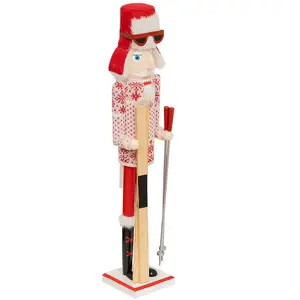 Déco de Noël Figurine Casse-Noisette Skieur H 59.5 cm pas cher