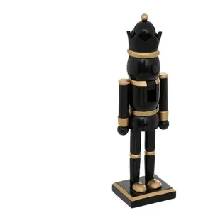 Déco de Noël Figurine Casse-Noisette Noir et Doré H 25.5 cm pas cher