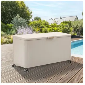 Comparateur de prix : HESPERIDE Coffre de rangement edenio argile s 130 x 60,4 x 78cm en aluminium EDENIO