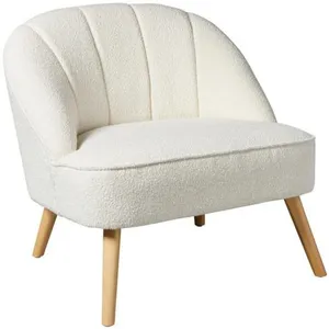 Comparateur de prix : Fauteuil "Naova" bouclette blanc - Atmosphera createur d'interieur - Blanc